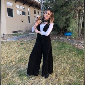 FREEPEOPLE black corduroy overalls